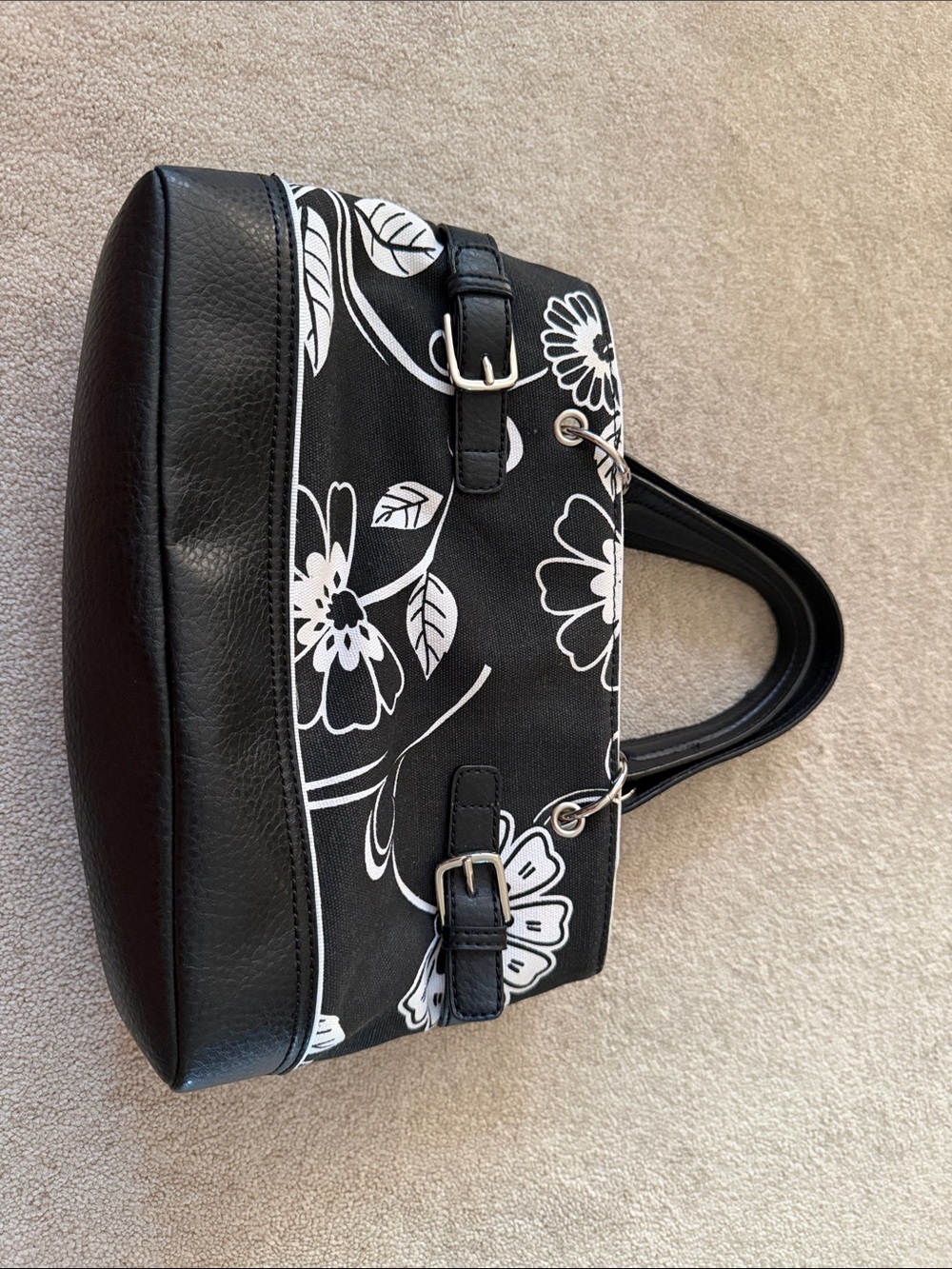 Tommy Hilfiger Black & White Floral Mini Satchel
